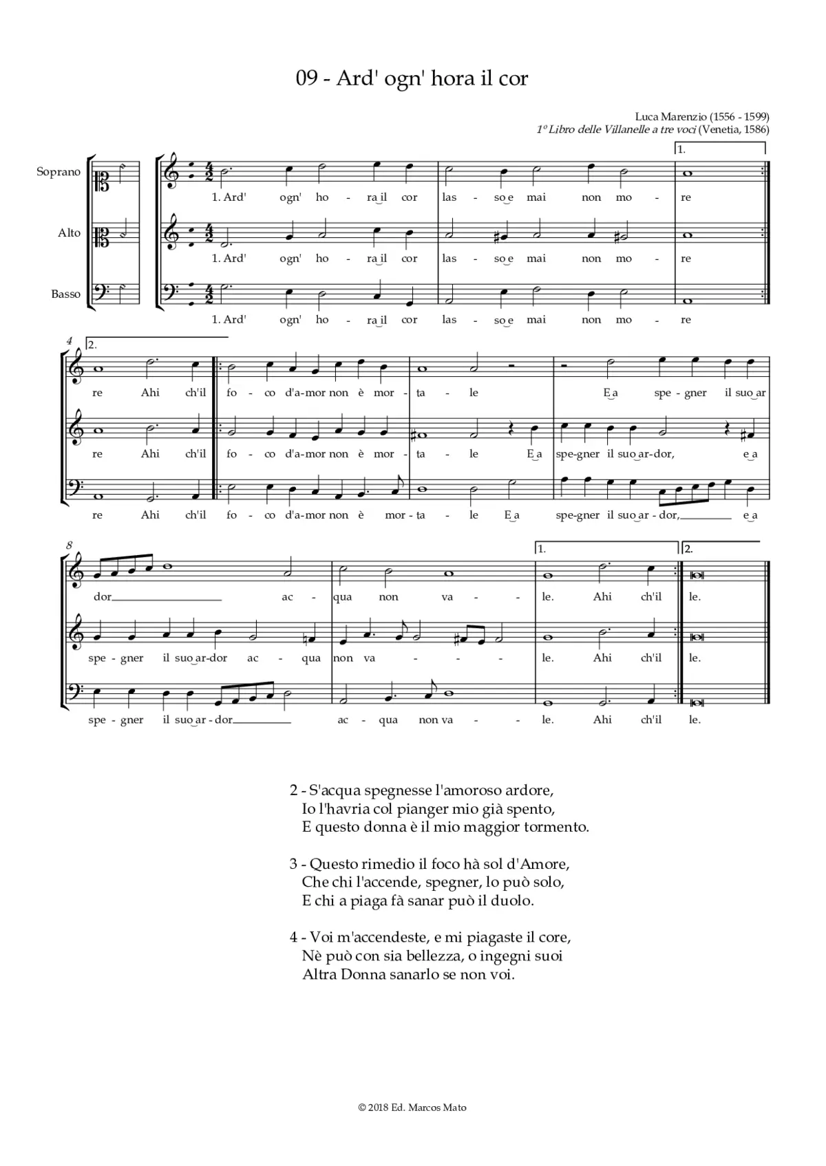 Ard' ogn' hora il cor - Page 1