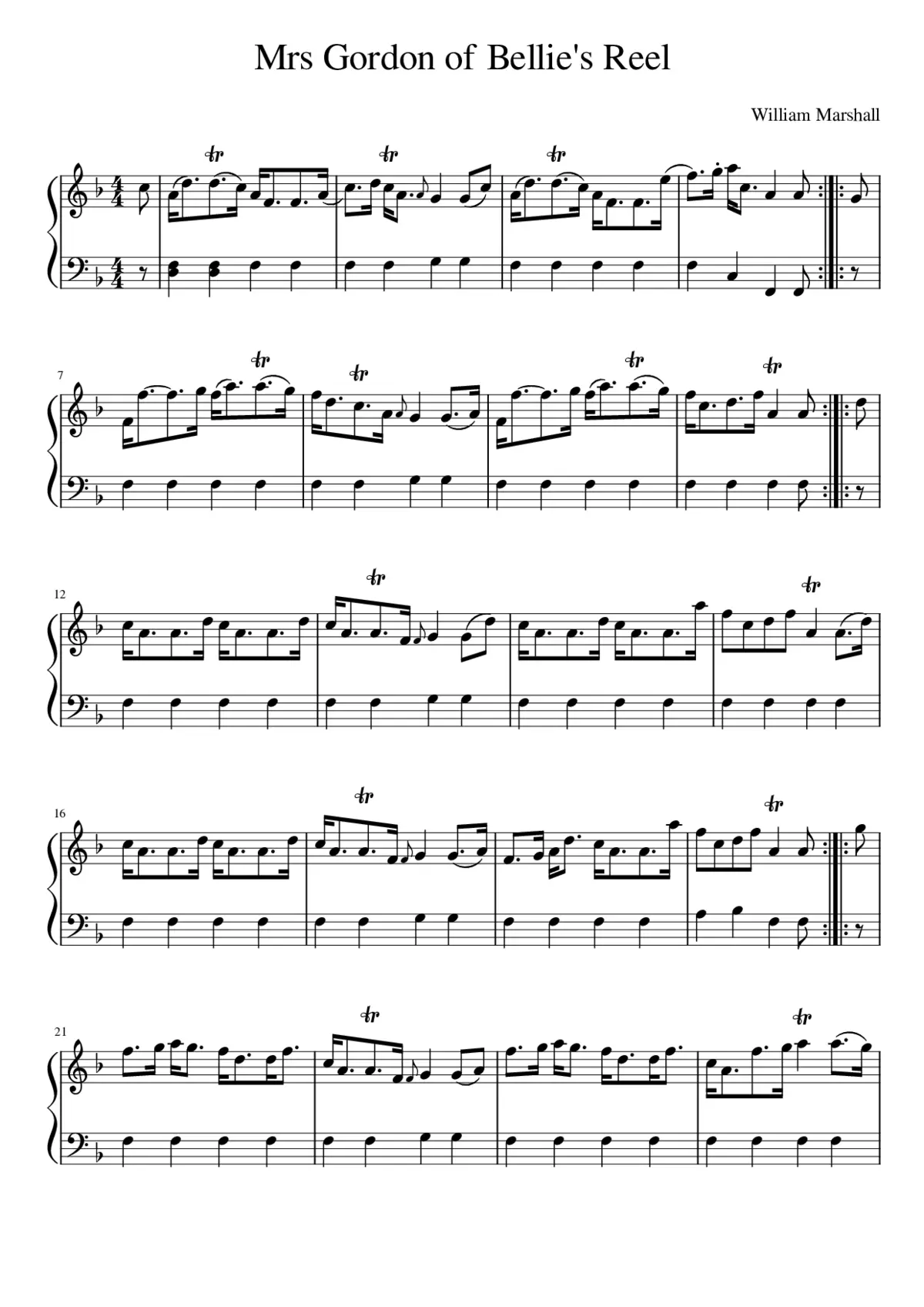 Mrs Gordon of Bellie's Reel - Page 1