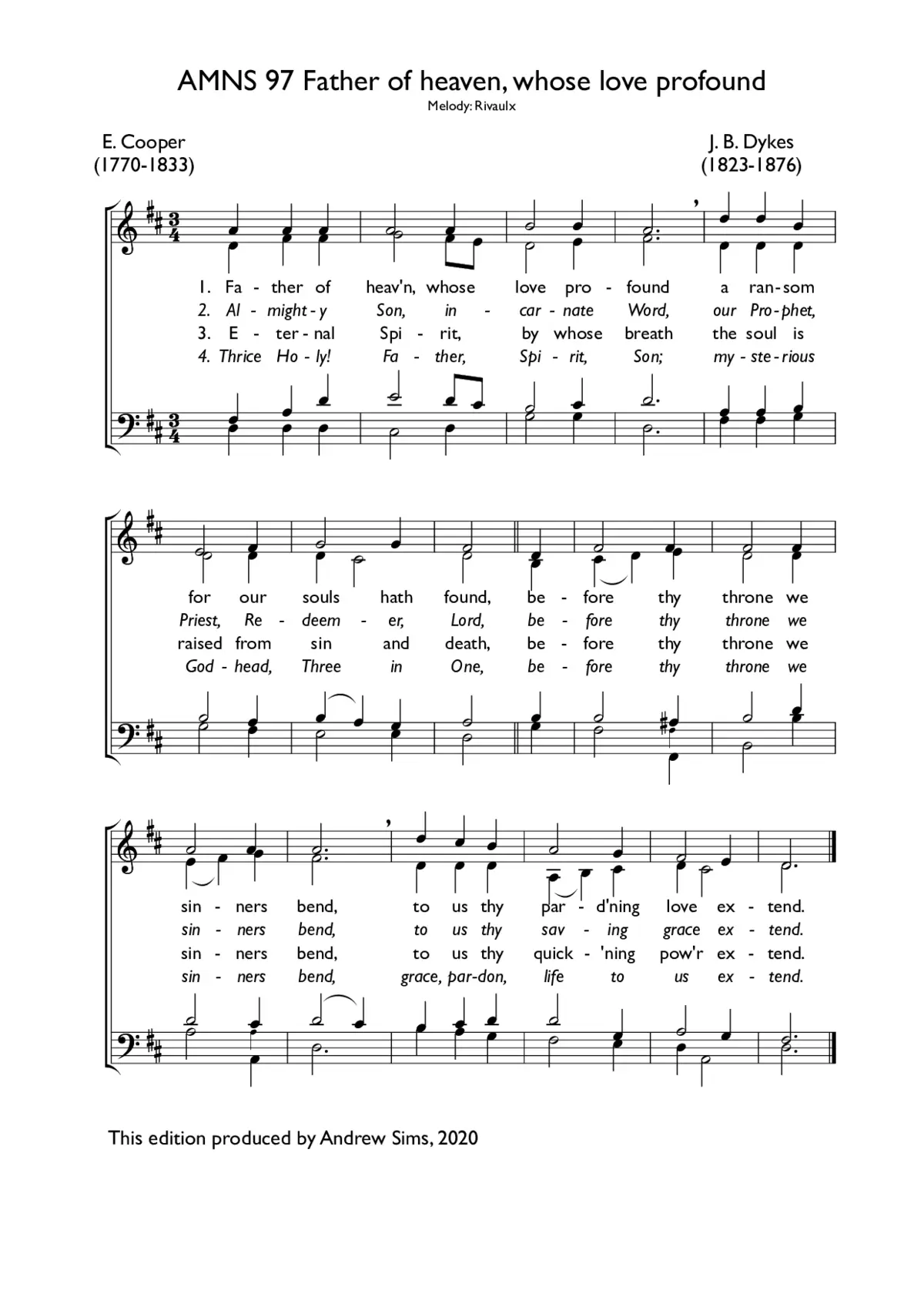 Father of heaven, whose love profound - Page 1