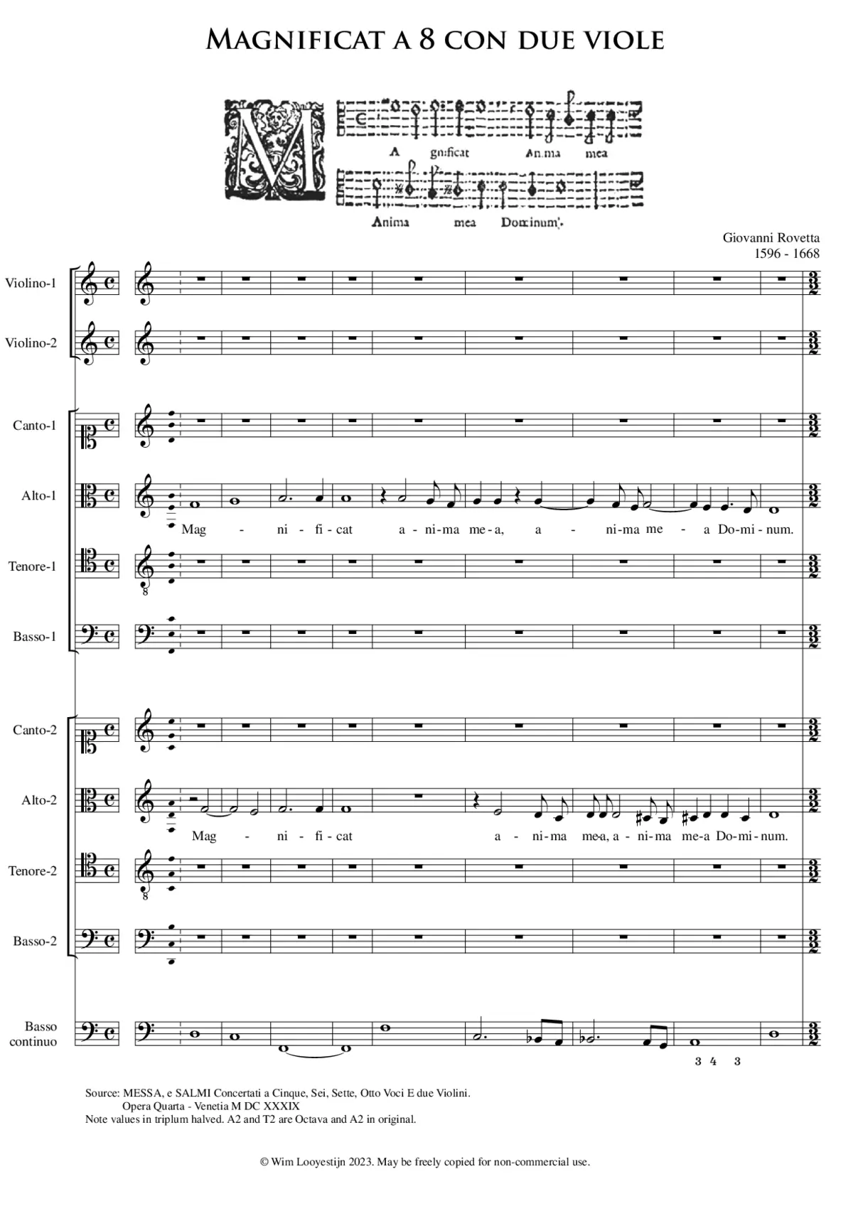 Magnificat concertata a 8 - Page 1