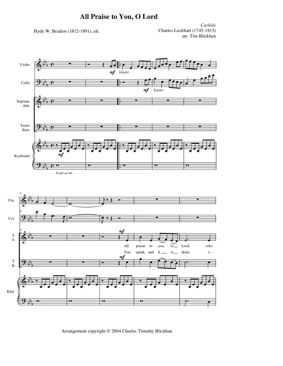 All praise to you, O Lord - Page 1