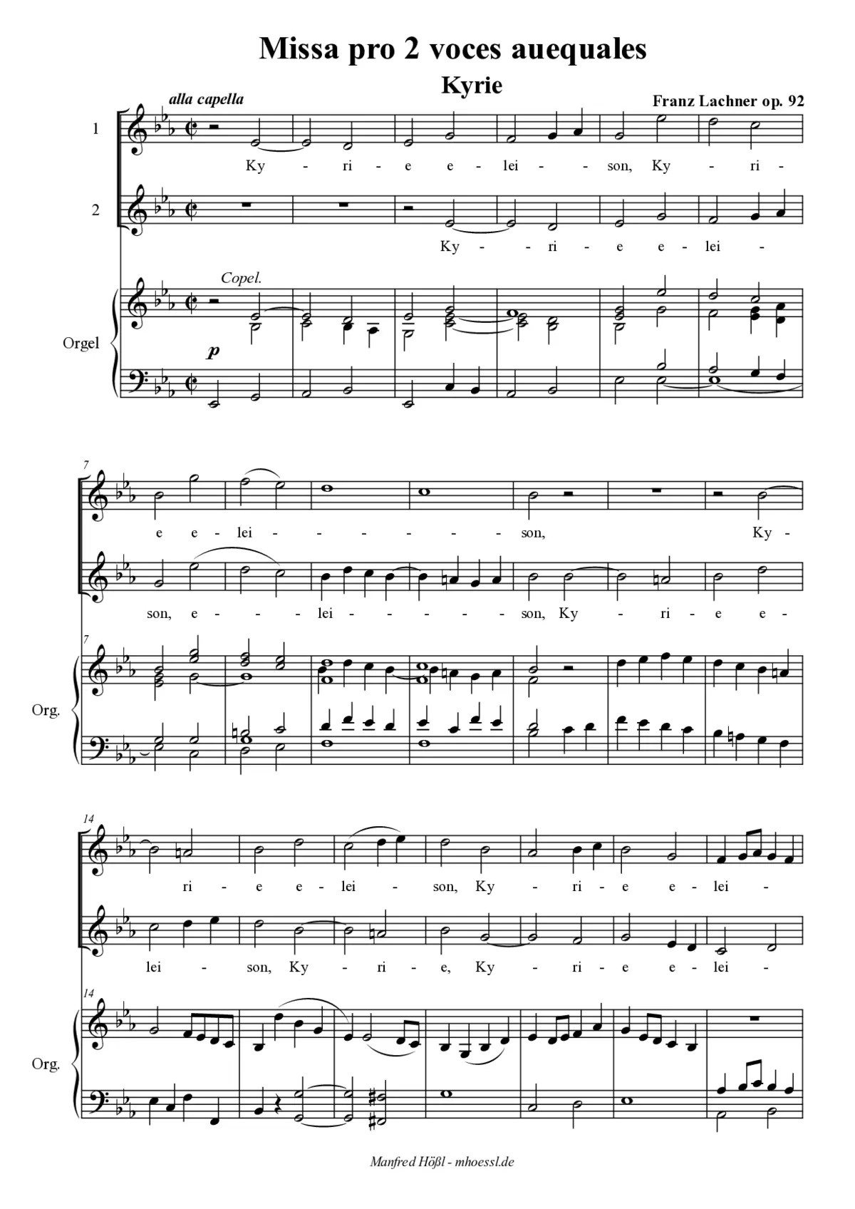 Missa a 2 voces aequales - Page 1