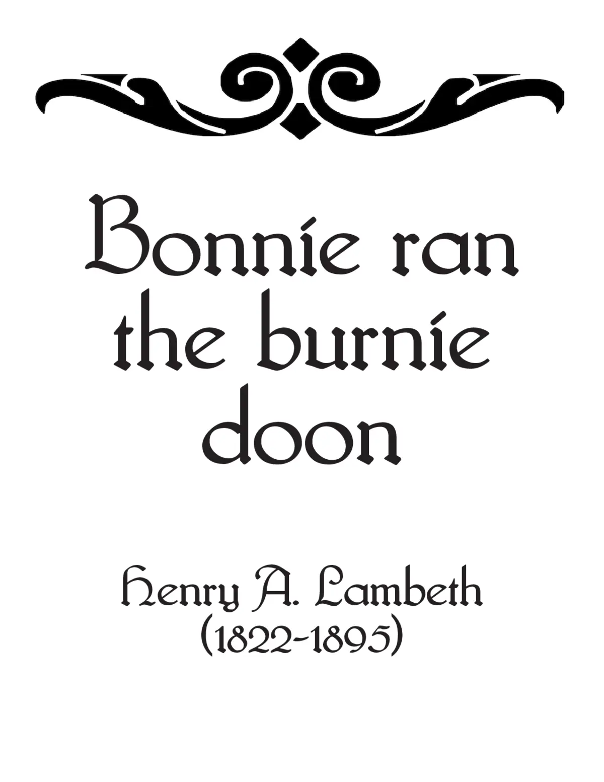 Bonnie ran the burnie doon - Page 1
