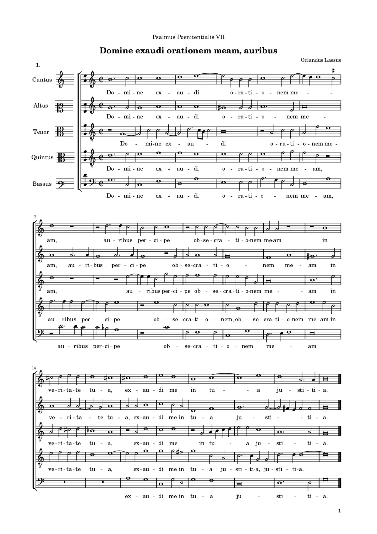 Domine exaudi orationem meam, auribus - Page 1