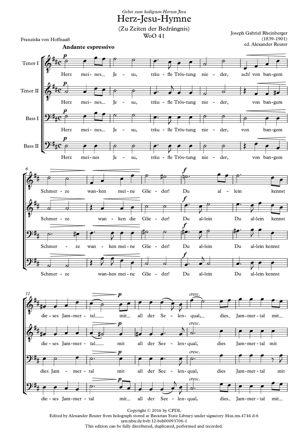 Herz-Jesu-Hymne WoO 41 - Page 1