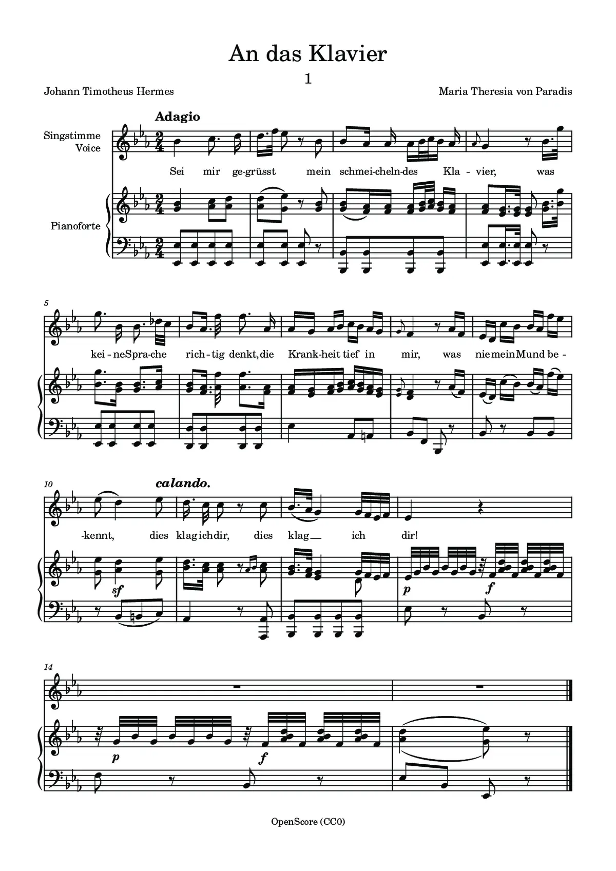 An das Klavier - Page 1