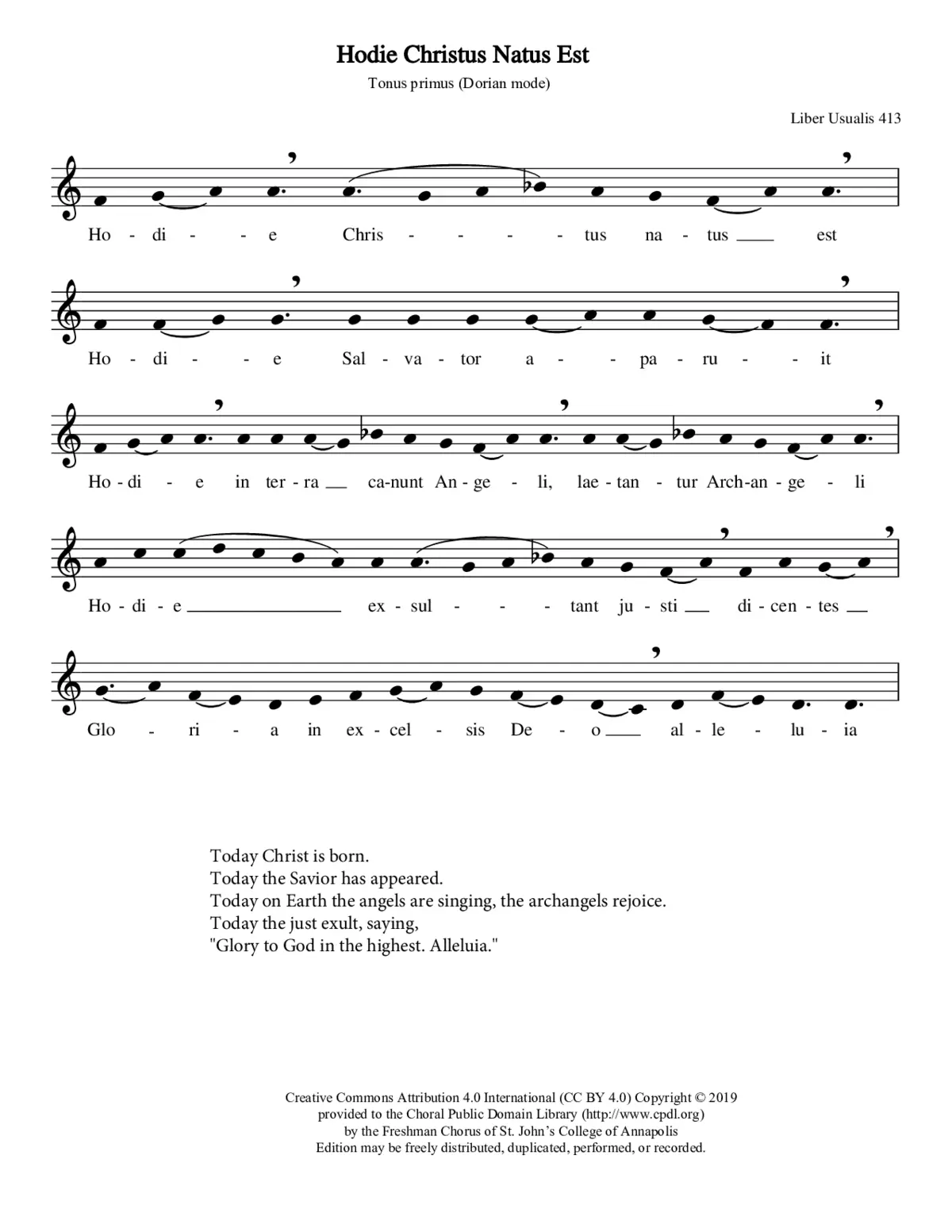 Hodie Christus natus est - Page 1