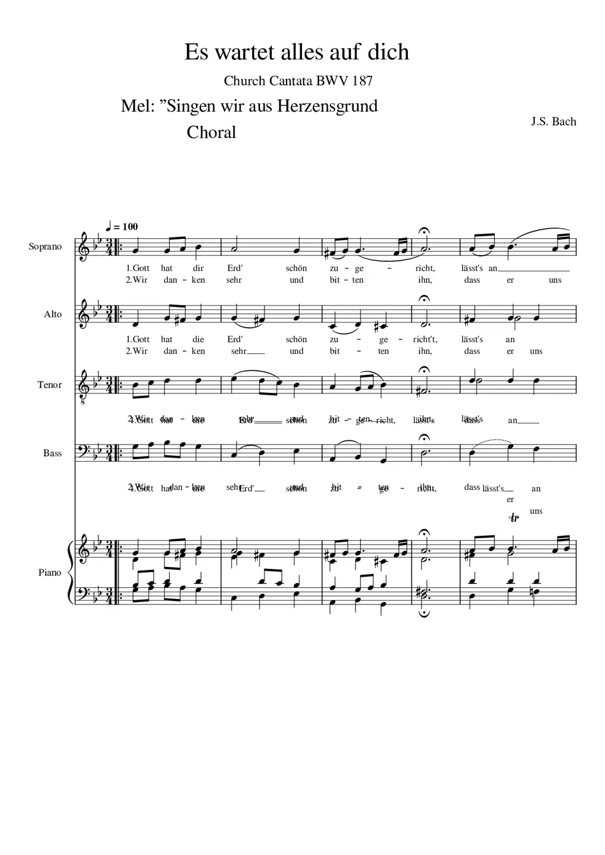Es wartet alles auf dich BWV 187 - Page 1