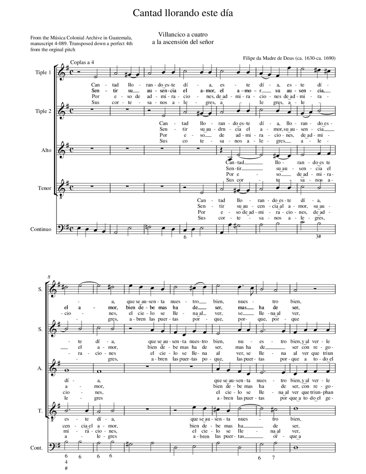 Cantad llorando este día - Page 1