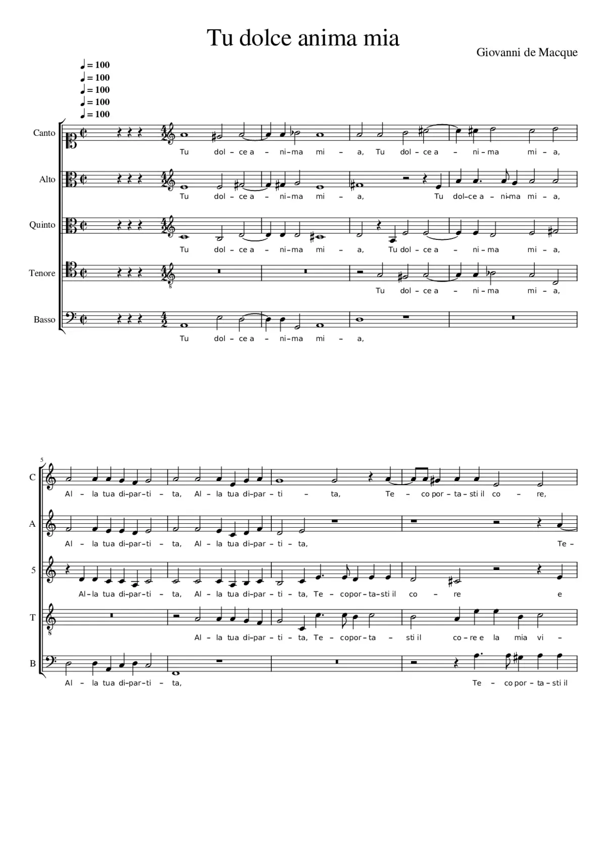 Tu dolce anima mia - Page 1