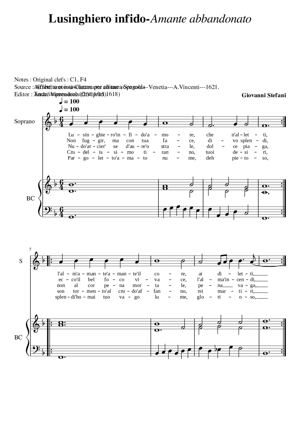 Lusinghiero'infide - Amante abbandonata - Page 1