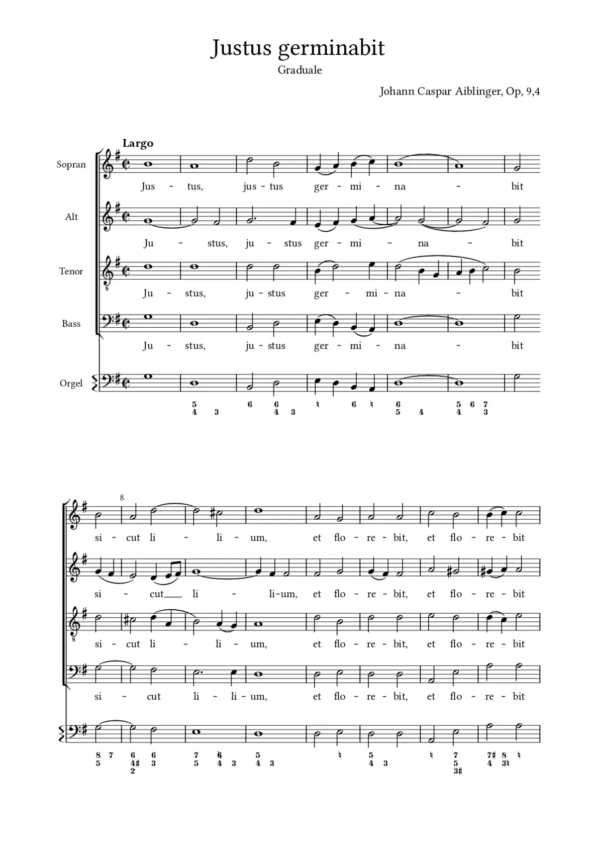 Justus germinabit, Op. 9, No. 4 - Page 1