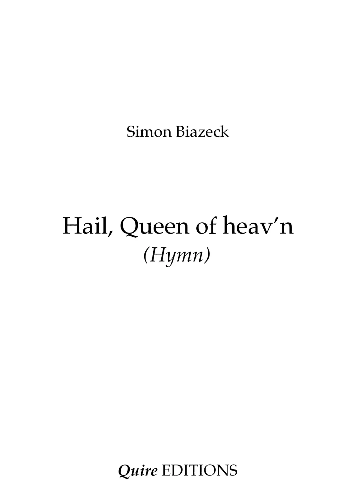 Hail, Queen of Heav'n (Stella Maris) - Page 1