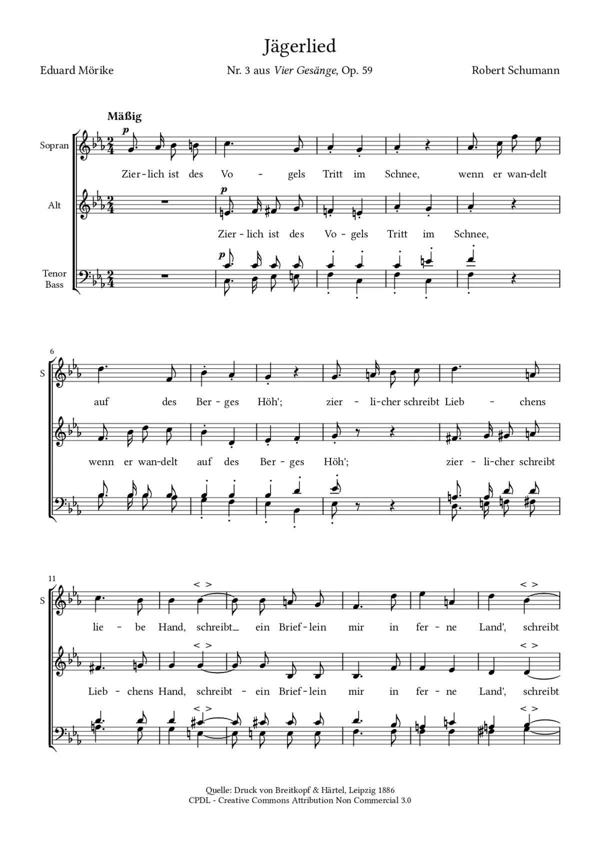 Jägerlied, Op. 59 No. 3 - Page 1