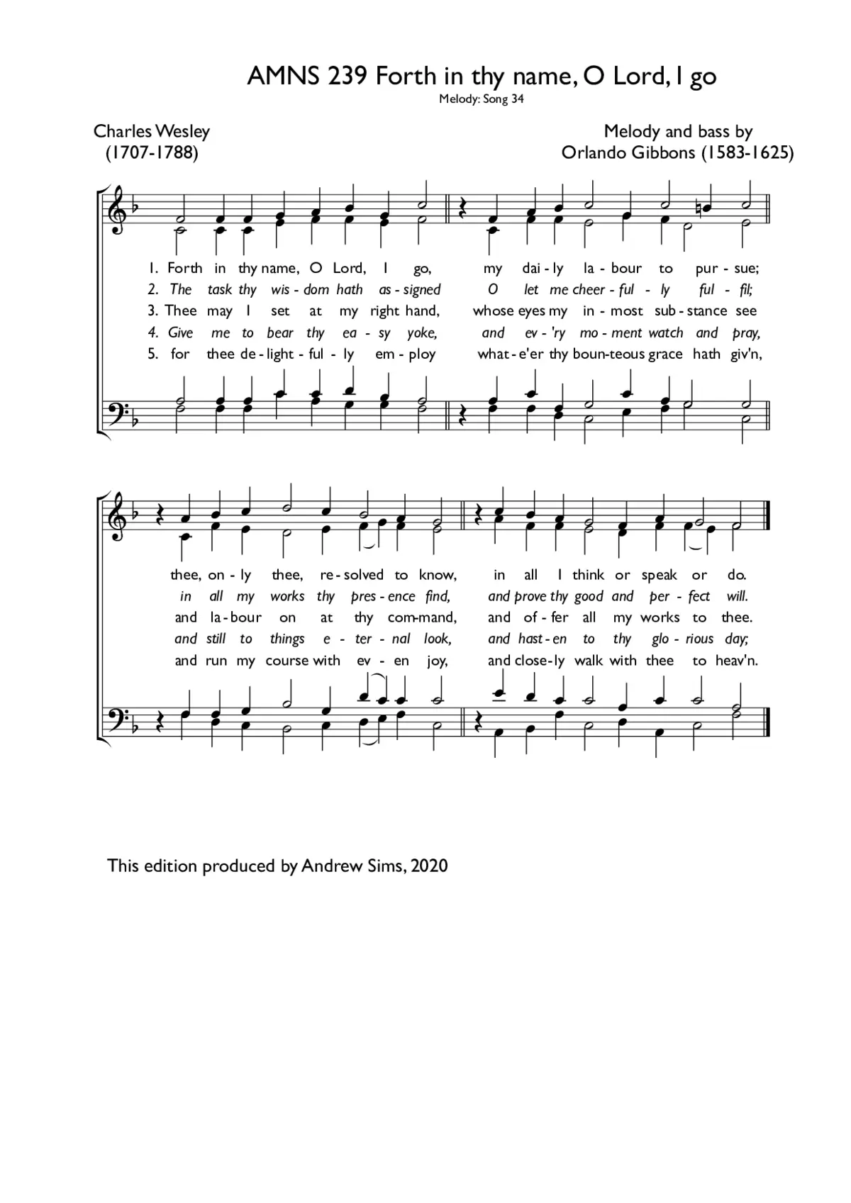 Forth in thy name, O Lord, I go - Page 1
