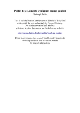 Psalm 116 (Ulenberg)
