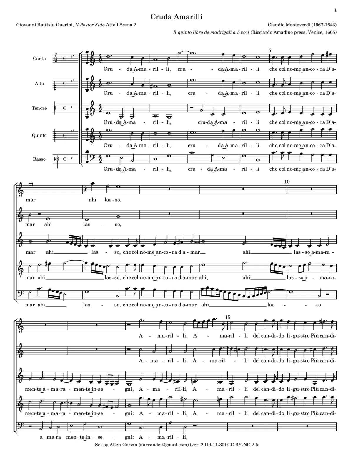 Cruda Amarilli - Page 1