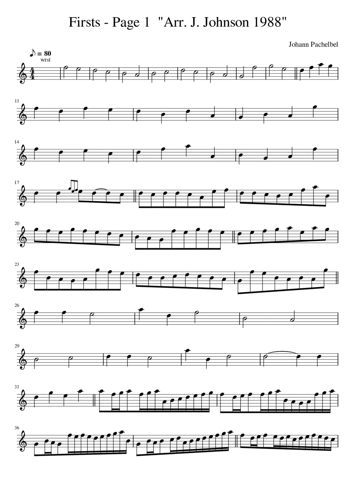 Firsts - Page 1 Arr. J. Johnson 1988 - Page 1