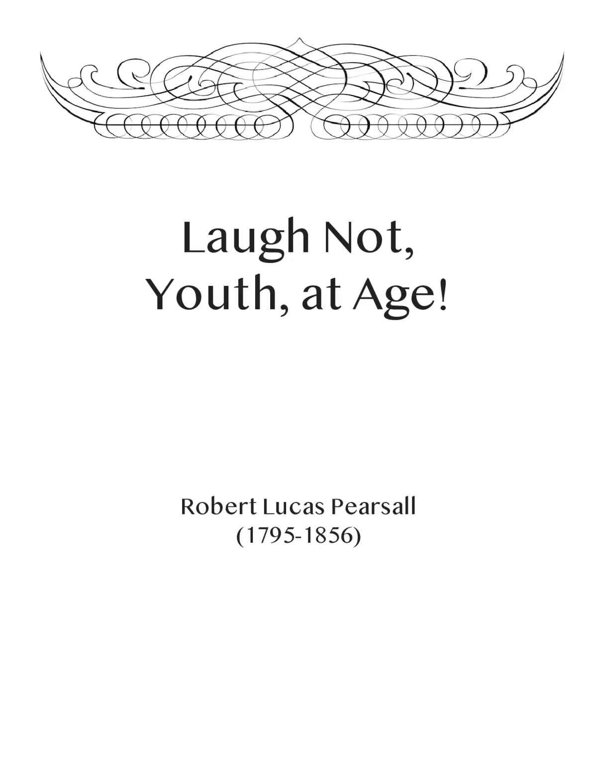 Laugh not, Youth, at Age! - Page 1