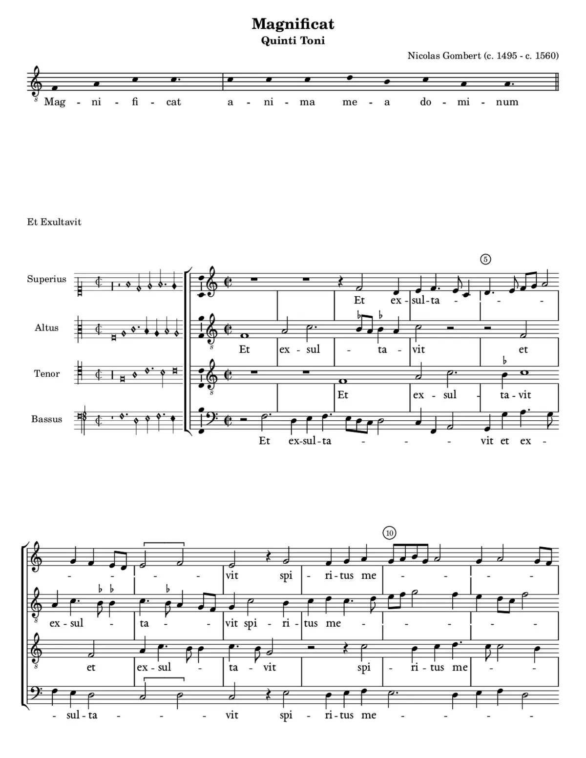 Magnificat quinti toni - Page 1
