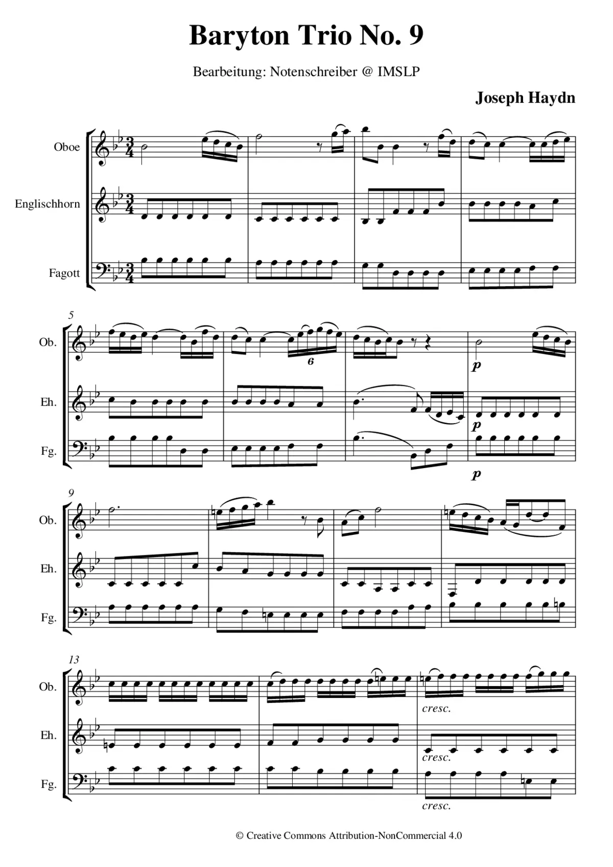 Baryton Trio in A major - Page 1