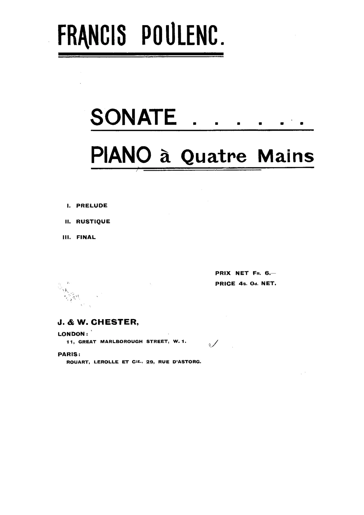 Sonata for Piano Four Hands - Page 1