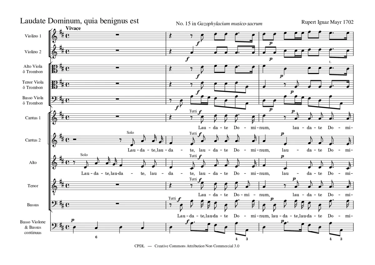 Laudate Dominum, quia benignus est - Page 1