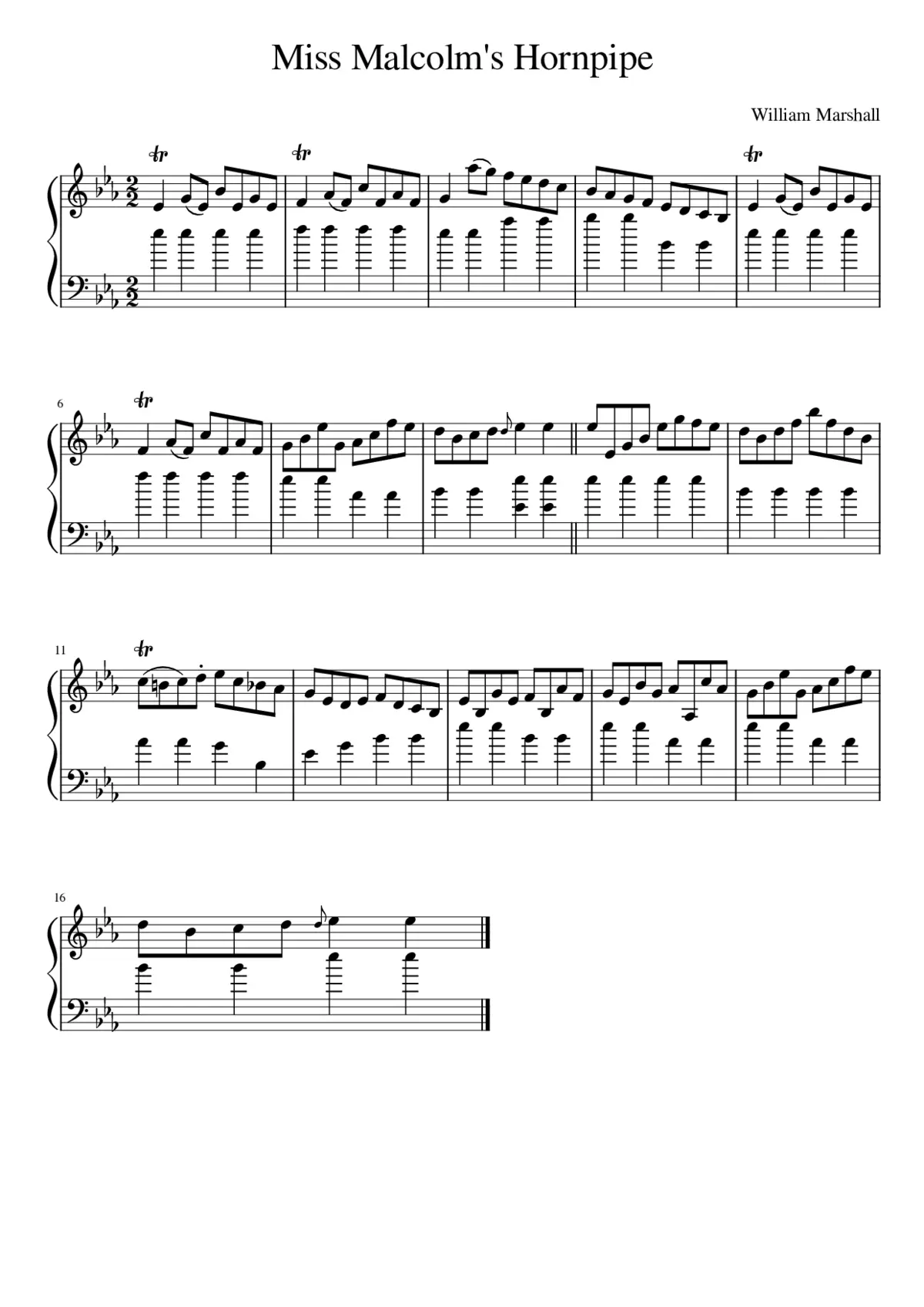 Miss Malcolm's Hornpipe - Page 1