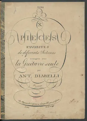 10 Pieces favorites de differents Auteurs arrangées pour la Guitarre Seule