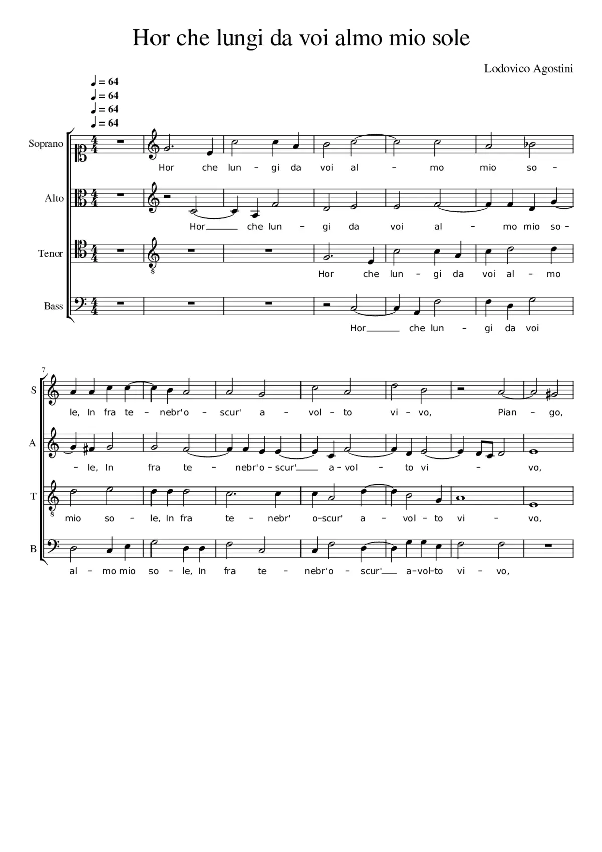 Hor che lungi da voi - Page 1