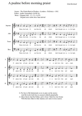A psalme before morning praier