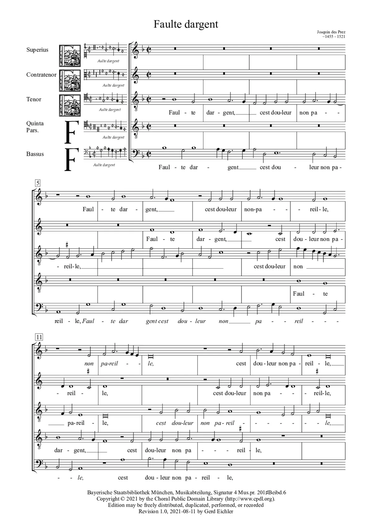 Faulte d'argent - Page 1