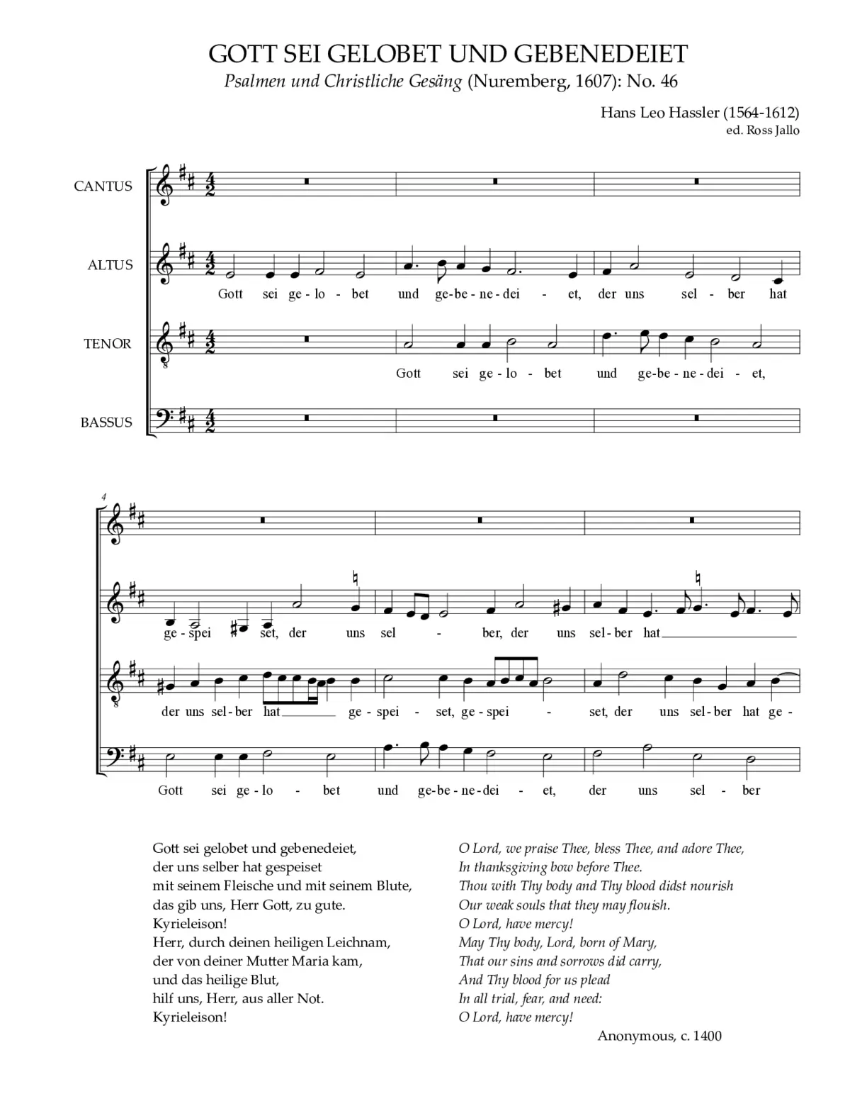 Gott sei gelobet und gebenedeiet - Page 1