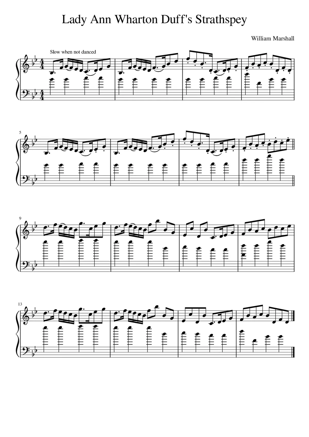 Lady Ann Wharton Duff's Strathspey - Page 1