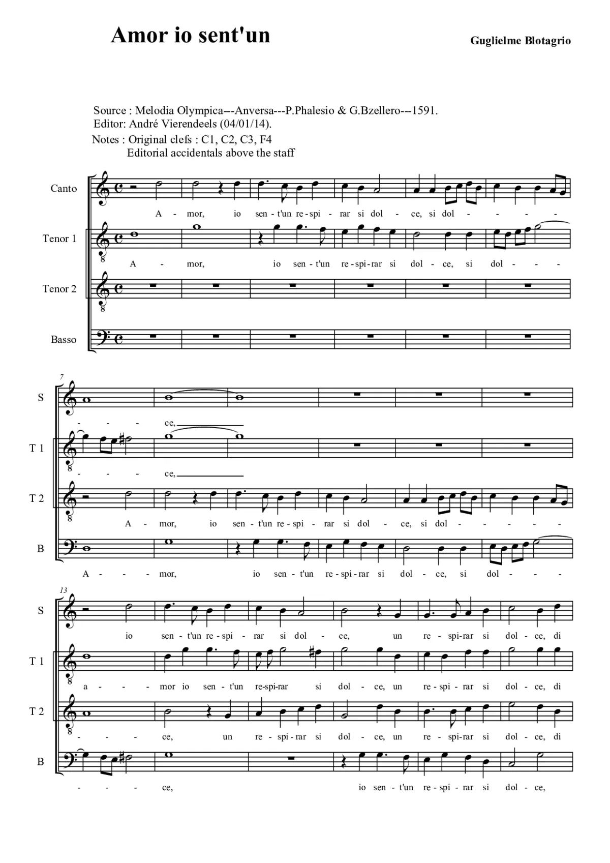 Amor io sent'un - Page 1