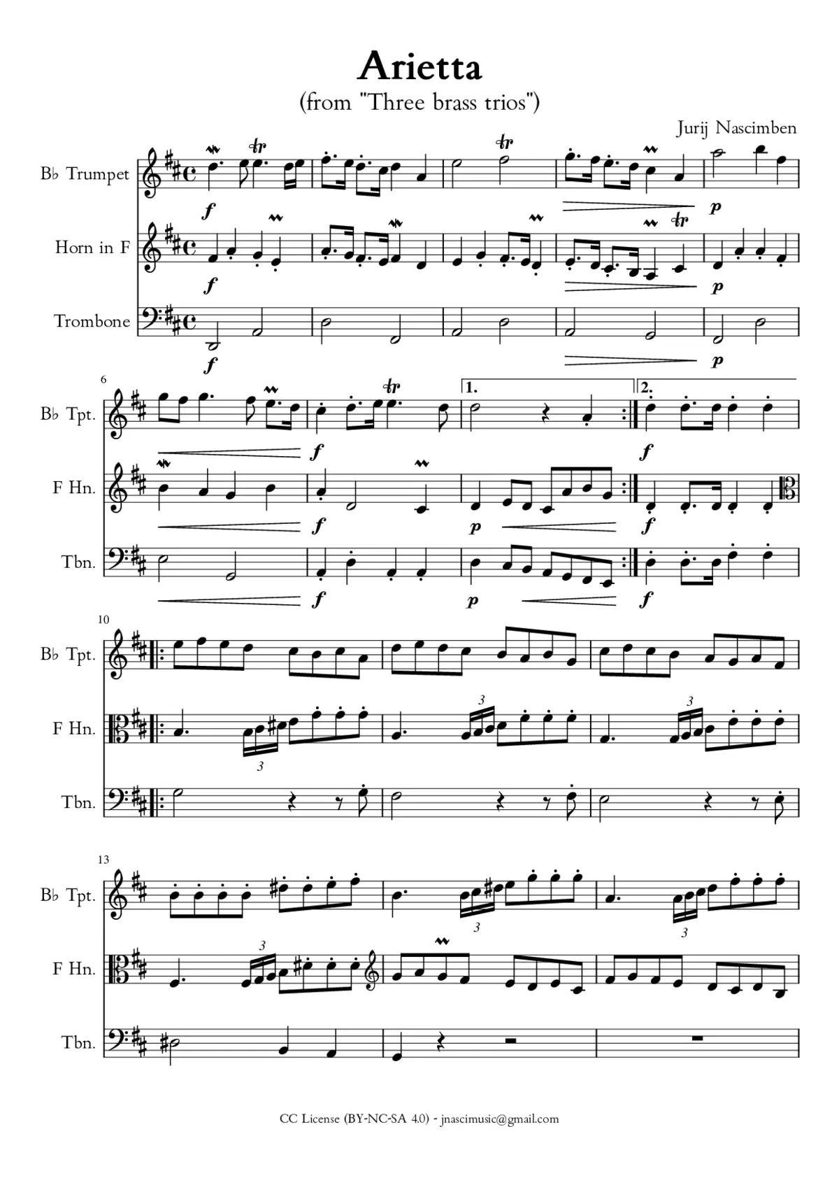 Three Brass Trios - Page 1