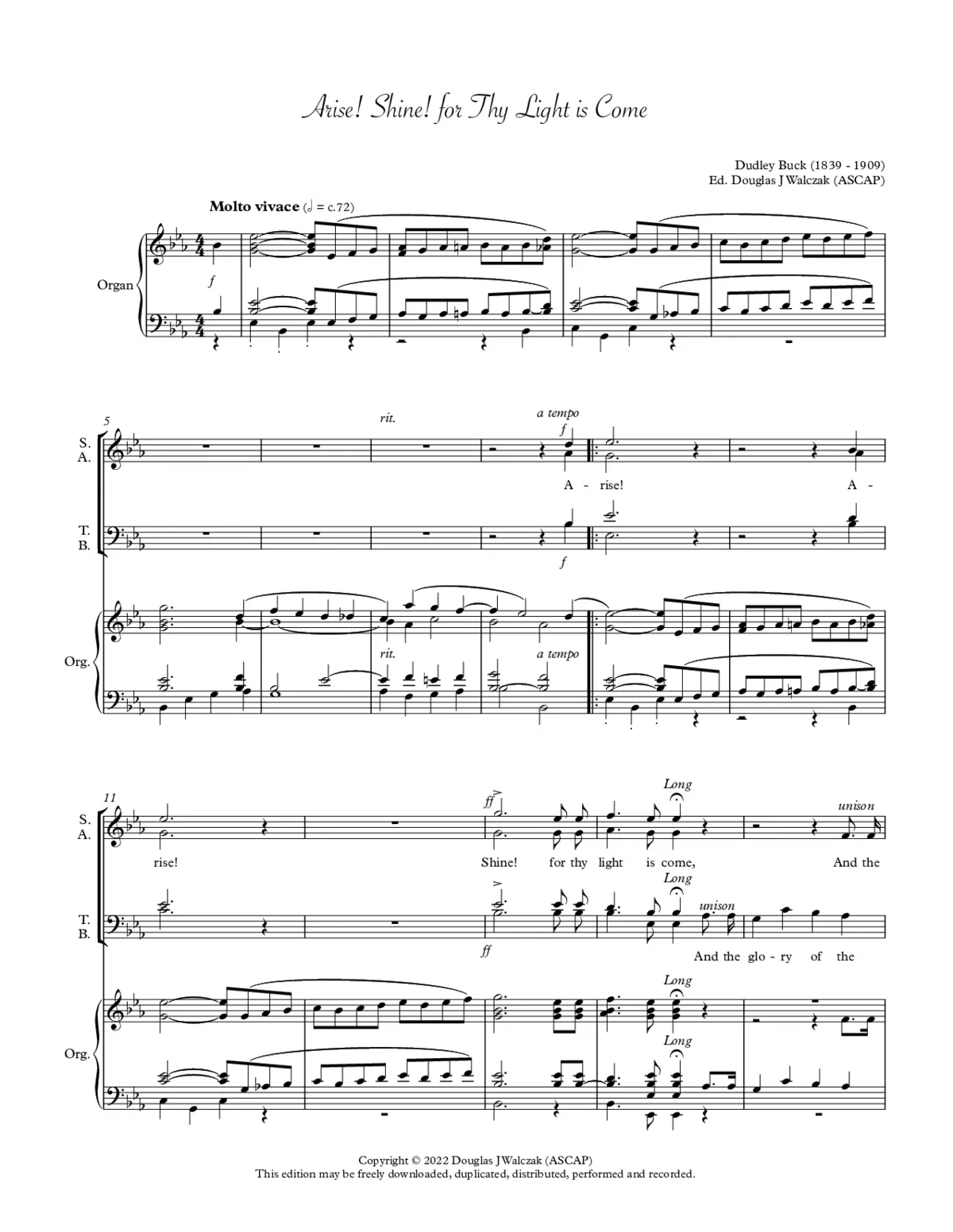 Arise, shine, for thy light is come - Page 1