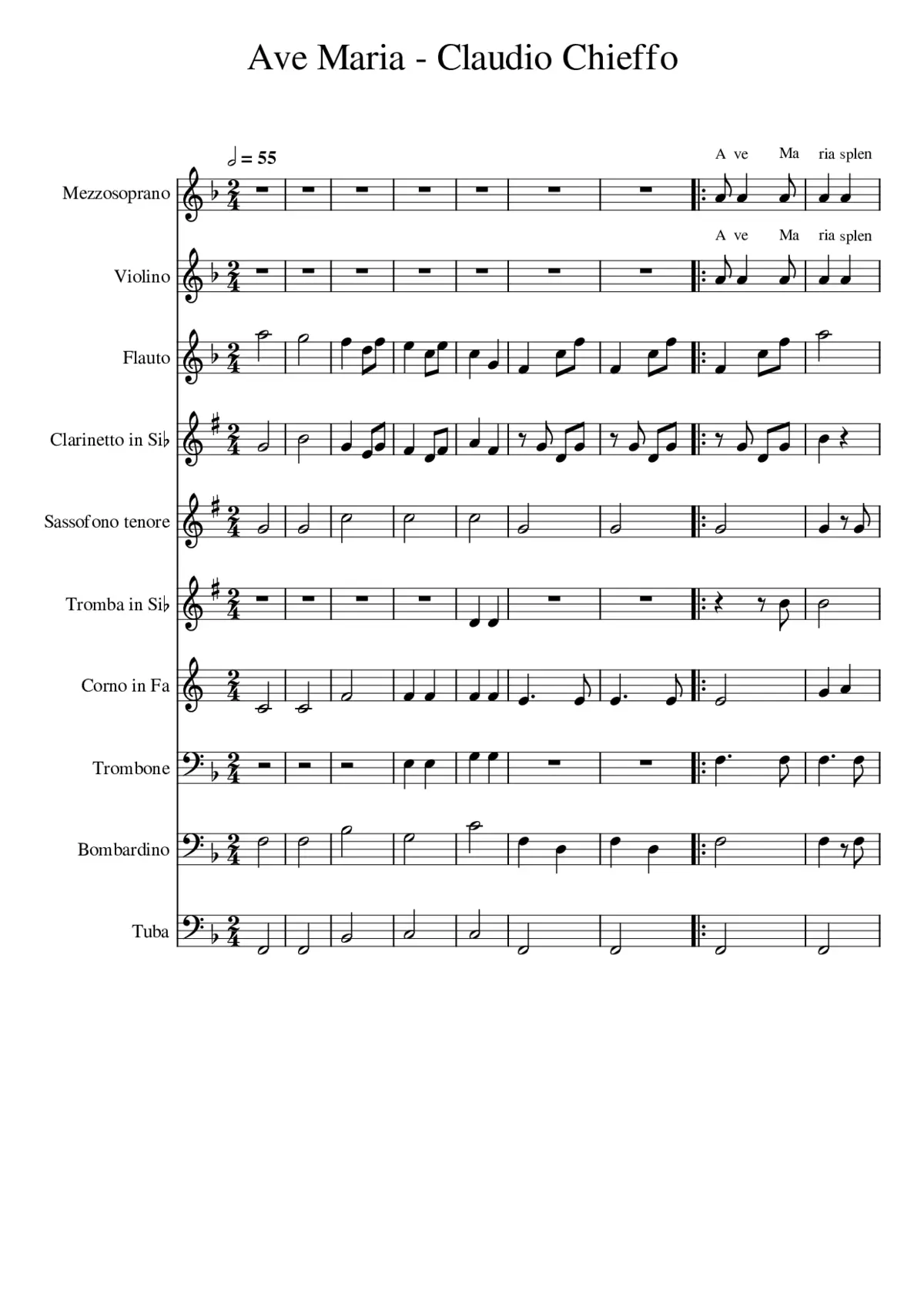 Ave Maria - Claudio Chieffo conv - Page 1