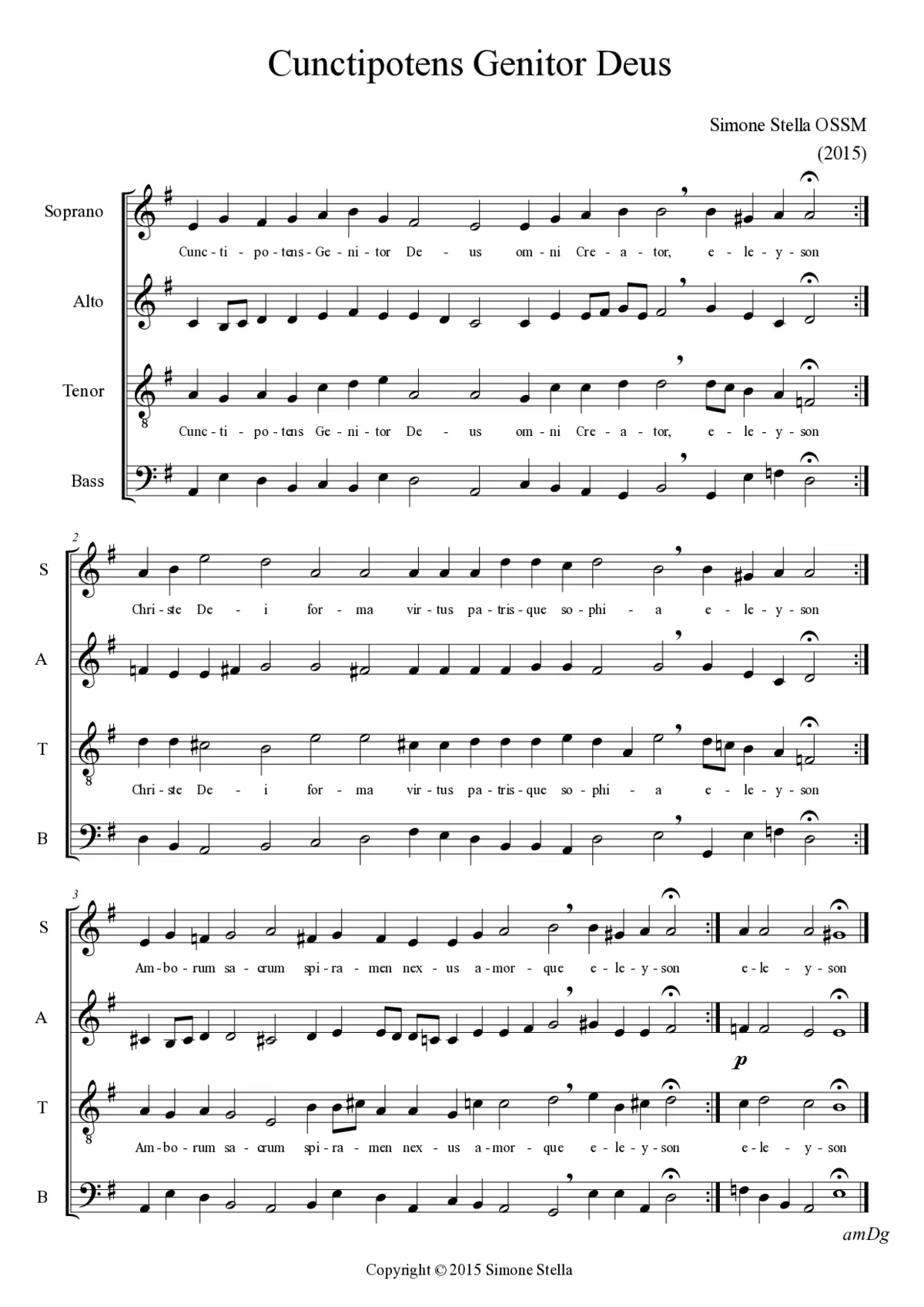 Cunctipotens Genitor Deus - Page 1