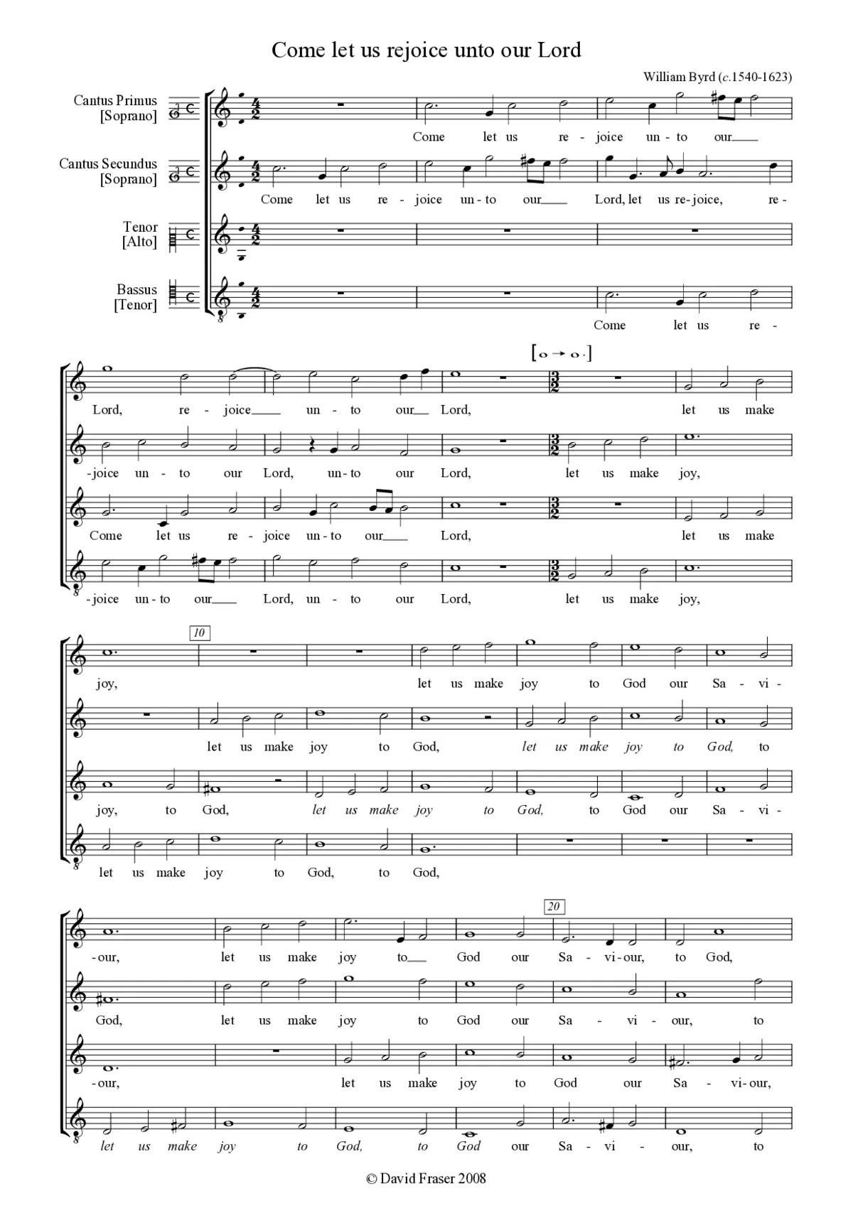 Come let us rejoice unto our Lord - Page 1
