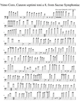 Basso Primo Coro Canzon septimi toni a 8 from Sacrae Symphoniae (1597)
