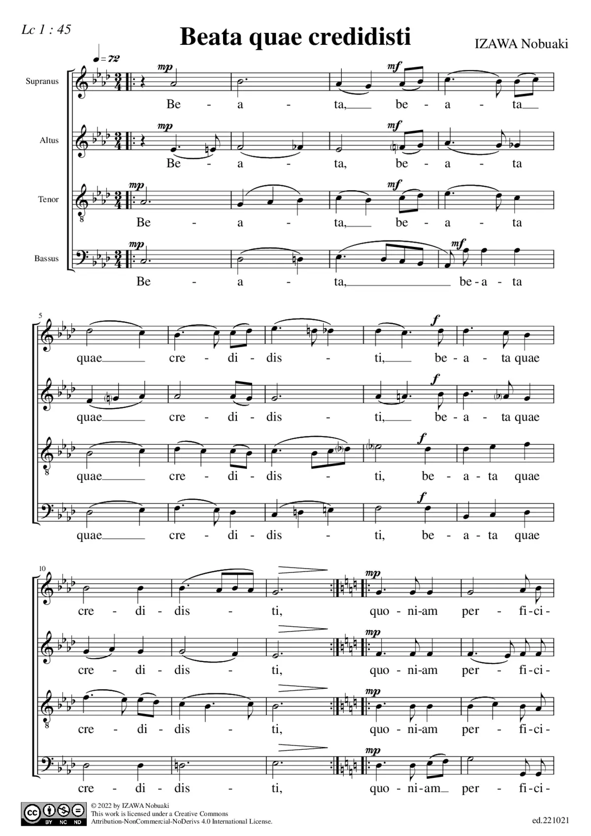 Beata quae credidisti - Page 1