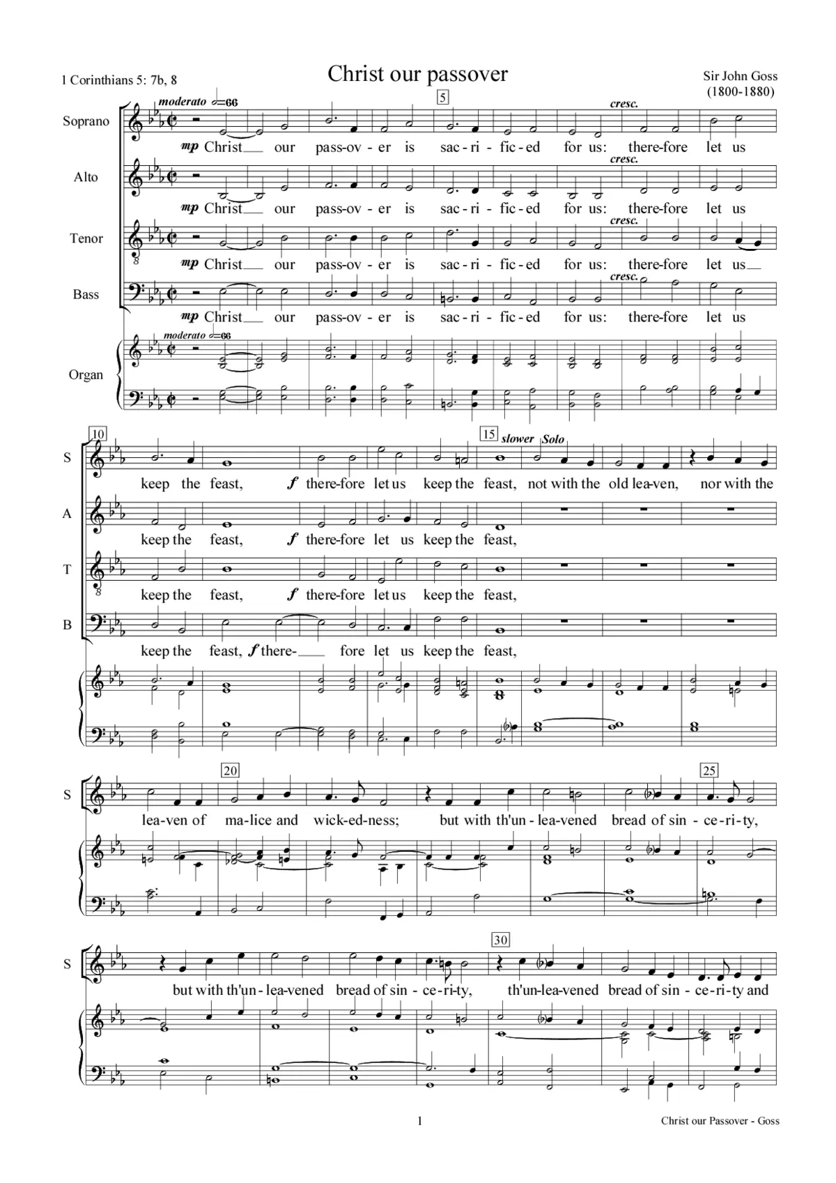 Christ our passover is sacrificed for us - Page 1