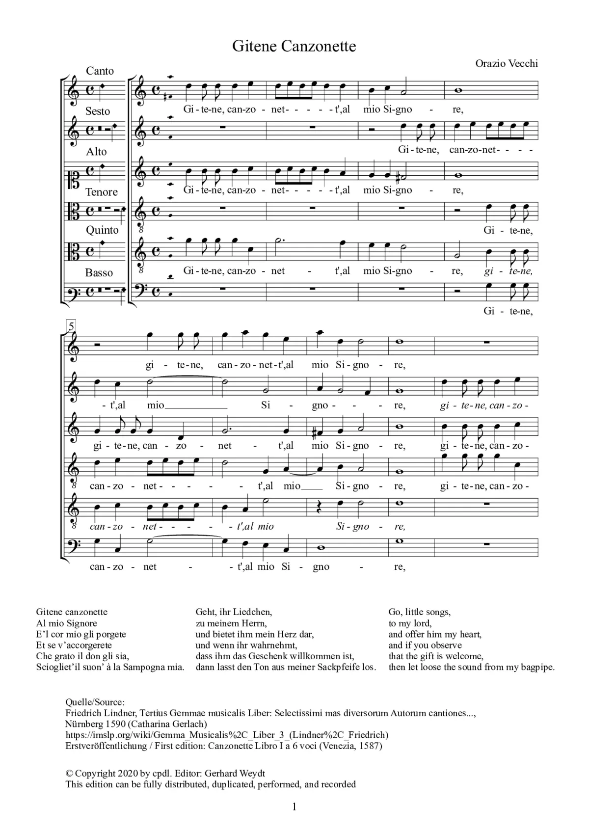 Gitene Canzonette - Page 1