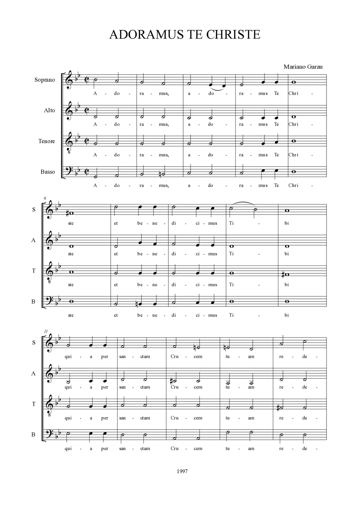 Adoramus Te Christe - Page 1