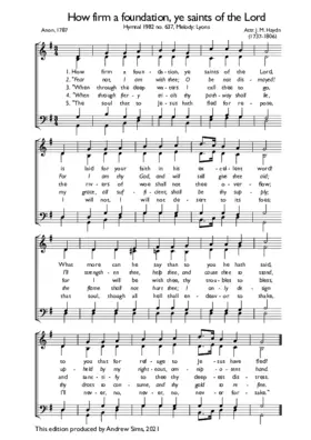 How firm a foundation, ye saints of the Lord