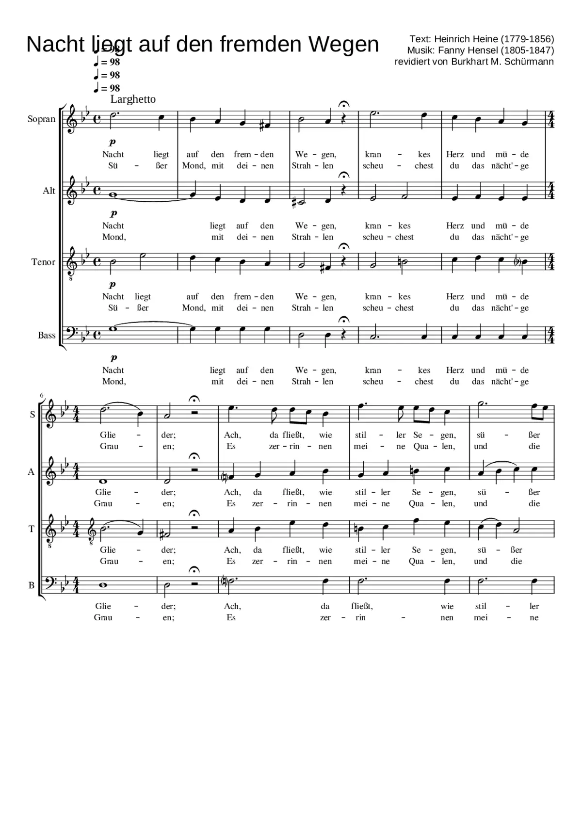 Nacht liegt auf den fremden Wegen - Page 1