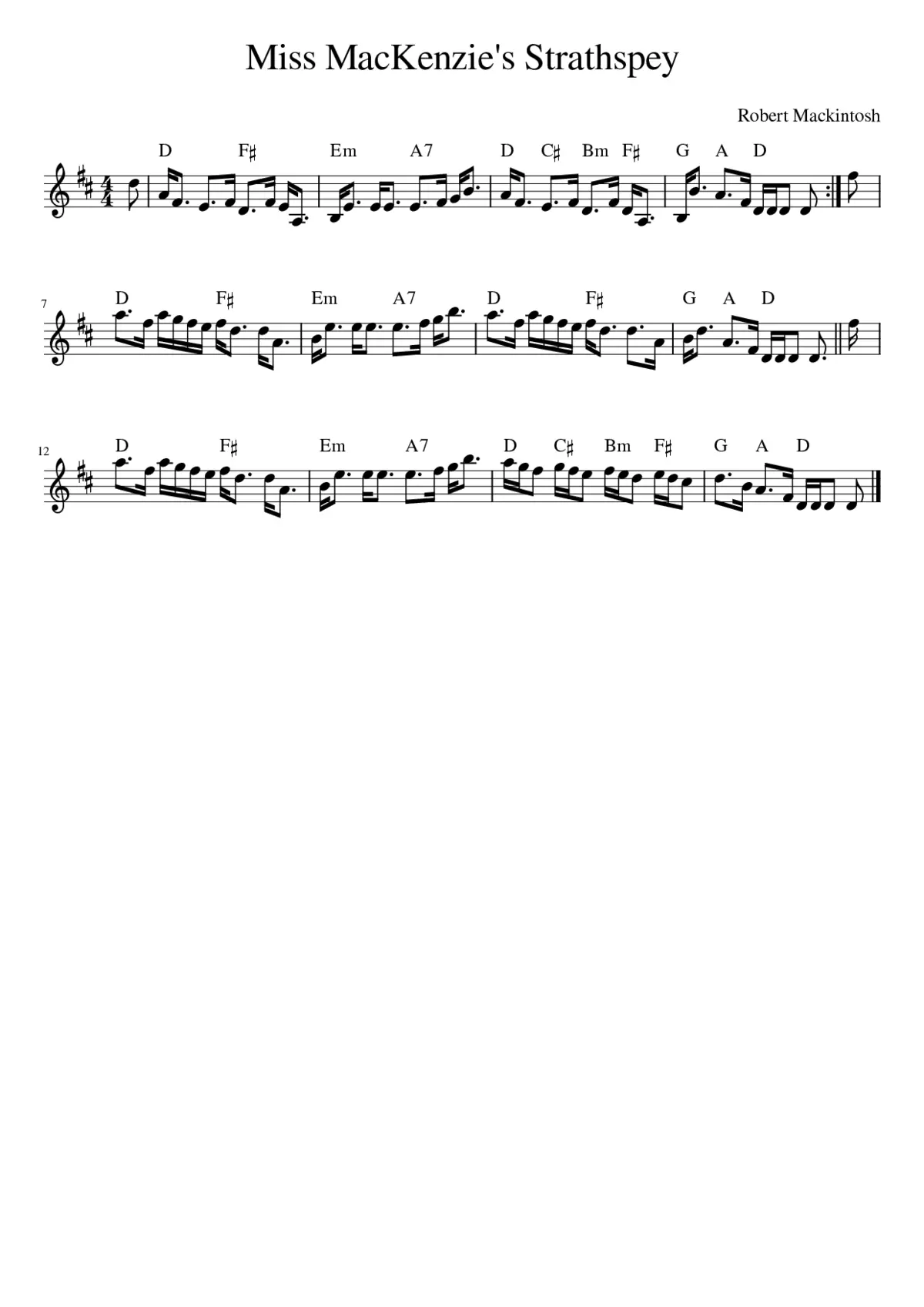 Miss MacKenzie's Strathspey - Page 1