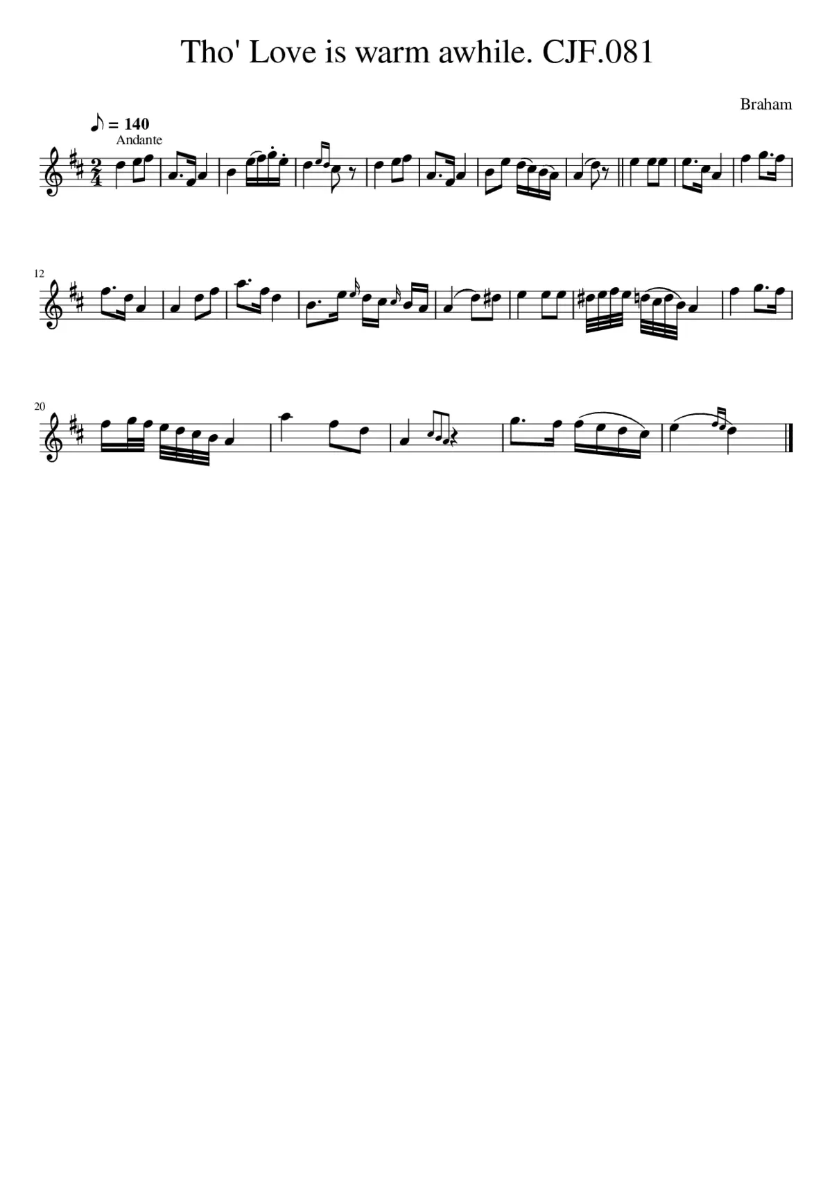 Tho' Love is warm awhile. CJF.081 - Page 1