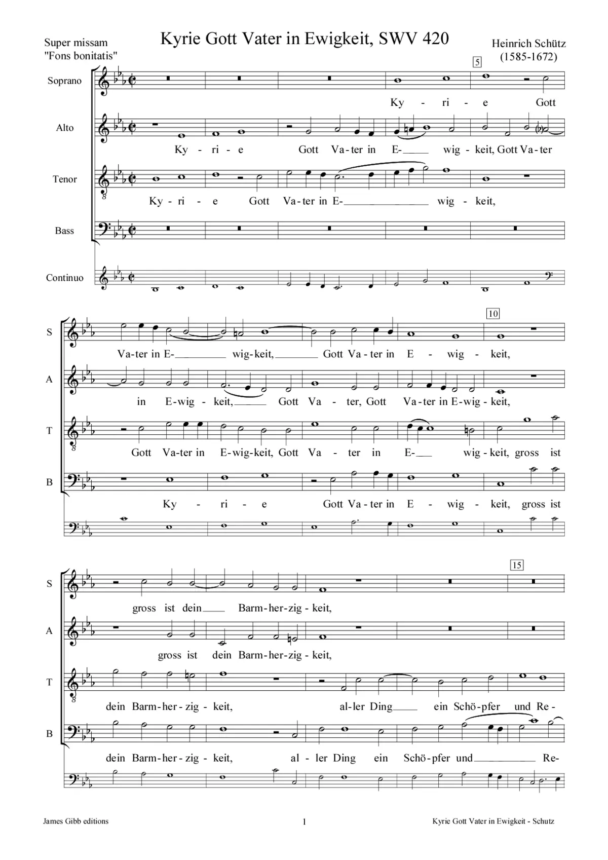 Kyrie Gott Vater in Ewigkeit, SWV 420 - Page 1